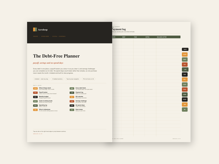 The Debt-Free Planner — Debt Payoff, Budget & Savings Tracker