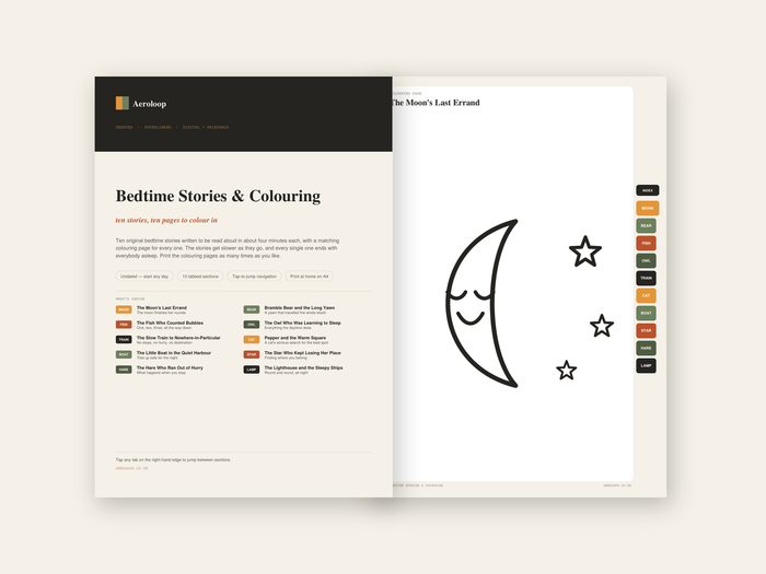 Bedtime Stories & Colouring Book — 10 Original Stories with Colouring Pages (PDF)