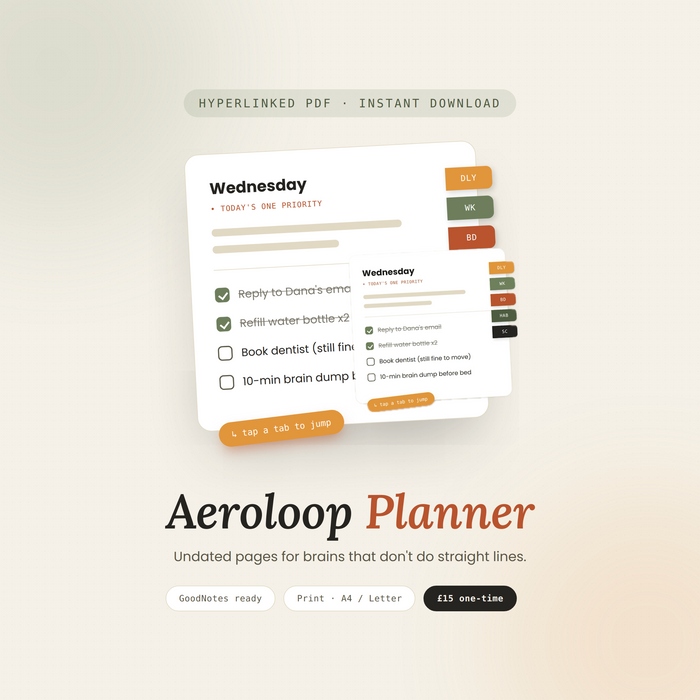 Aeroloop ADHD-friendly digital planner cover image